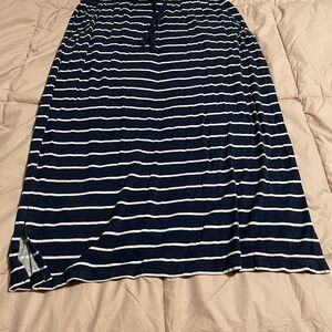 St. John's Bay Navy and White Striped Maxi Skirt
